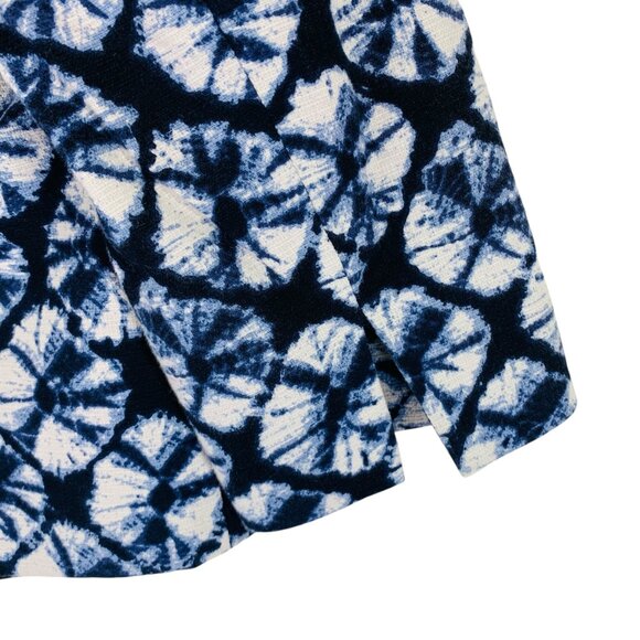 TALBOTS Women's cropped blue print Blazer Jacket 3/4sleeve Sz 4p - Picture 5 of 14